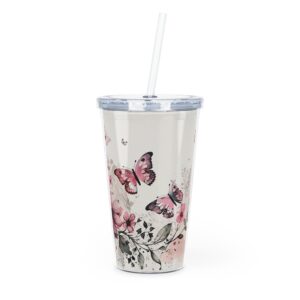 Plastic Tumbler with Straw