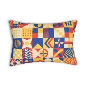 Colorful Geometric Lumbar Pillow  | Modern Home Decor,